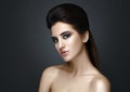 Beautiful woman with evening make-up and updo Royalty Free Stock Photo