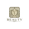 beautiful woman face logo simple