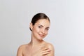 Beautiful Woman Face Portrait Beauty Skin Care Concept. Fashion Beauty Model Royalty Free Stock Photo