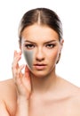 Beautiful woman face with rough skin,beauty concept Royalty Free Stock Photo