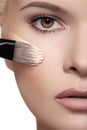 Beautiful woman face with skin foundation