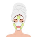 Beautiful woman with facial mask