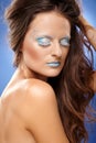 Beautiful woman with fantasy makeup Royalty Free Stock Photo