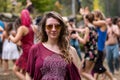 Beautiful woman festival goer portrait