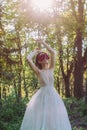 Beautiful woman with flower mask beauty studio portrait photoshoot Royalty Free Stock Photo