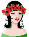 Beautiful Woman with flower wreathe