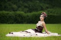 Beautiful woman in formal dress gown Royalty Free Stock Photo