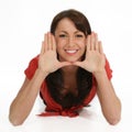 Beautiful Woman Framing Face with Hands Royalty Free Stock Photo