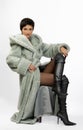 Beautiful woman in a fur coat Royalty Free Stock Photo