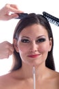 Beautiful woman getting a makeover Royalty Free Stock Photo