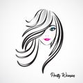 Beautiful woman girl beauty salon cosmetics industry logo Royalty Free Stock Photo