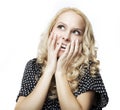 Beautiful woman giving surprised look Royalty Free Stock Photo