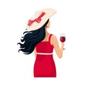 Beautiful woman with a glass of red wine Royalty Free Stock Photo
