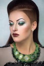 Woman green make up Royalty Free Stock Photo