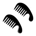 Beautiful woman hair comb. Logo, pictogram; sign. Vector illustration silhouette