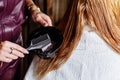 Beautiful woman in hair salon