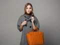 Beautiful Woman with Handbag Royalty Free Stock Photo