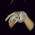 Beautiful woman hands with glister, glitter or fairy dust Royalty Free Stock Photo