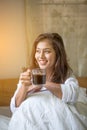 Beautiful woman have coffee