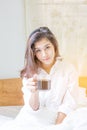 Beautiful woman have coffee Royalty Free Stock Photo