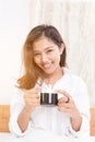 Beautiful woman have coffee Royalty Free Stock Photo
