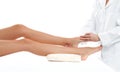 Beautiful woman having massage leg at spa salon Royalty Free Stock Photo