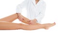 Beautiful woman having massage leg at spa salon Royalty Free Stock Photo