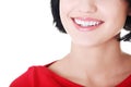 Woman with her perfect straight white teeth. Royalty Free Stock Photo