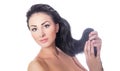 Beautiful woman holding her hair Royalty Free Stock Photo