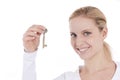Beautiful woman holding key Royalty Free Stock Photo