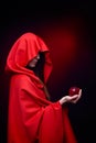 Beautiful woman holding red apple Royalty Free Stock Photo