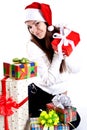 Beautiful woman with holiday gift Royalty Free Stock Photo