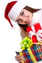 Beautiful woman with holiday gift Royalty Free Stock Photo