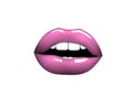 Beautiful woman hot pink lips. Kiss Me. Vector illustration Eps 10 Royalty Free Stock Photo