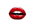 Beautiful Woman Hot Red Lips. Kiss Me. Vector Illustration Eps 10