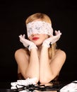 Beautiful woman with lace mask Royalty Free Stock Photo