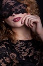 Beautiful woman with lace mask Royalty Free Stock Photo