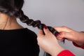 Beautiful woman with long braid hair Royalty Free Stock Photo