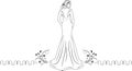 Beautiful woman in a long dress. Icon for fashion design