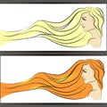 Beautiful woman with long hair. Vector illustration/ eps 10