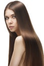 Beautiful woman with long straight hair Royalty Free Stock Photo