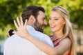 Beautiful woman looking at her ring Royalty Free Stock Photo