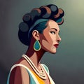 Beautiful woman looking to the side - made with generative ai tools