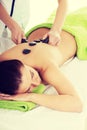 Beautiful woman lying on spa salon. Royalty Free Stock Photo