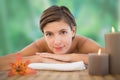 Beautiful woman on massage table at health farm Royalty Free Stock Photo