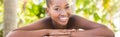 Beautiful woman on massage table at health farm Royalty Free Stock Photo