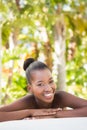 Beautiful woman on massage table at health farm Royalty Free Stock Photo