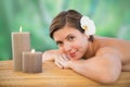 Beautiful woman on massage table at health farm Royalty Free Stock Photo