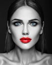 Beautiful woman model lady with fresh daily makeup Royalty Free Stock Photo