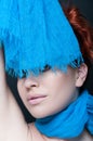 Beautiful woman model posing with her scarf Royalty Free Stock Photo